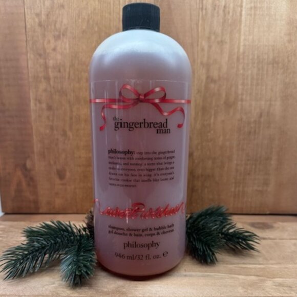 Philosophy 32 oz  Gingerbread Man - Shampoo, Shower Gel, Bubble Bath - Picture 1 of 4